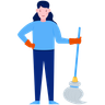 illustrations of housekeeping woman