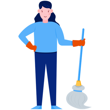 Housekeeping Woman  Illustration