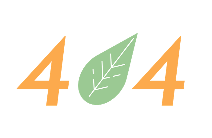 Houseplant leaf with error 404 flash message  イラスト