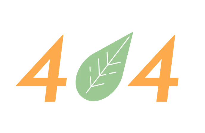 Houseplant leaf with error 404 flash message  Illustration