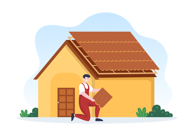 Housetop Renovation  Illustration