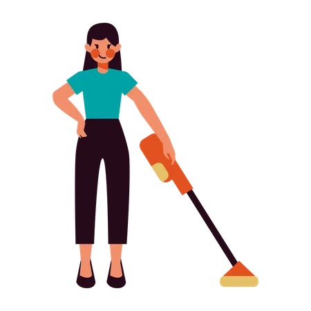 Housewife Cleaning Activities  Illustration