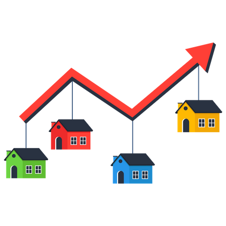 Housing Price Rising Up  Illustration