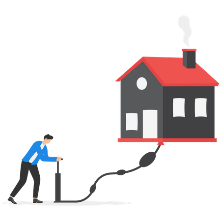 Housing Price Rising Up  Illustration