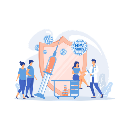 HPV Vaccination  Illustration