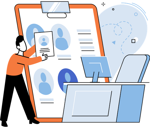 HR employee choosing right employee  Illustration