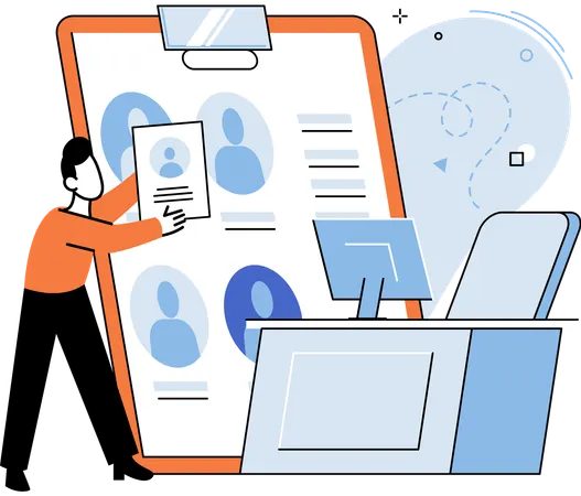 HR employee choosing right employee  Illustration