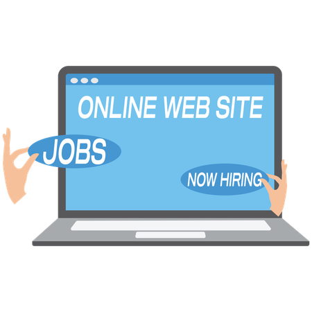 HR hand posting job vacancy on online career website  Illustration