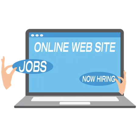 HR hand posting job vacancy on online career website  Illustration