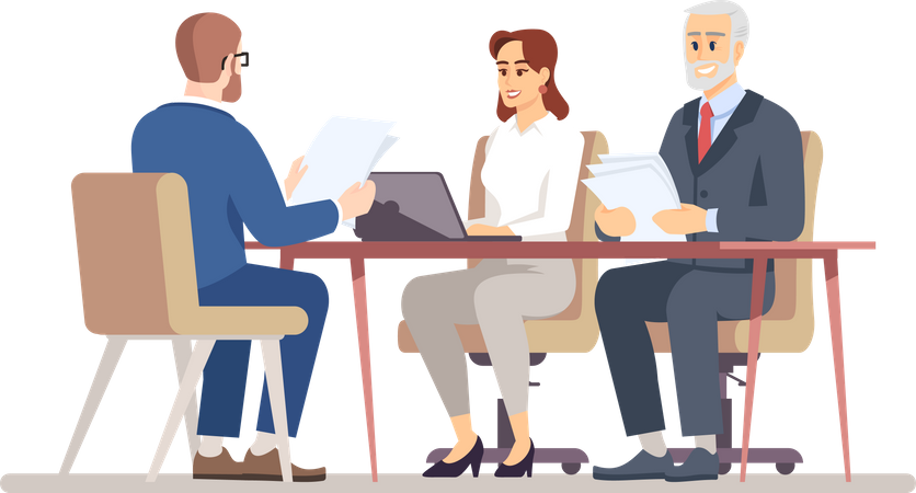 HR interviewing job applicant  Illustration