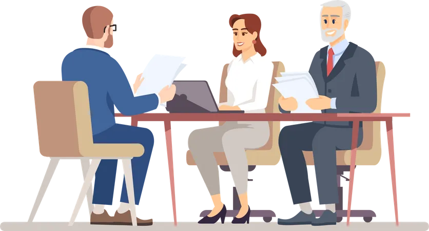 HR interviewing job applicant  Illustration