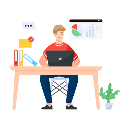 An Hr Manager In Flat Illustration Person In A Workplace Illustration