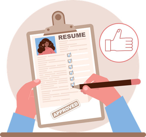 Hr manager approve resume  Illustration