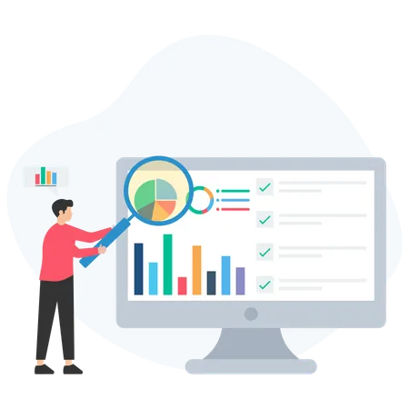 Hr manager doing employee analysis  Illustration