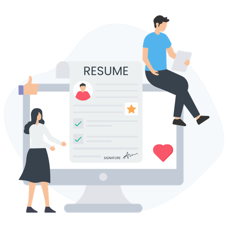 HR manager Review Resume  Illustration