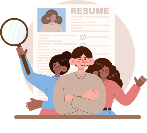 Hr manager selecting candidate  Illustration