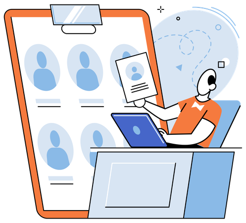 HR manager selecting right candidate  Illustration