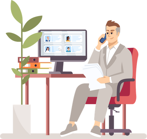 Personalmanager suchen online nach Bewerbern  Illustration