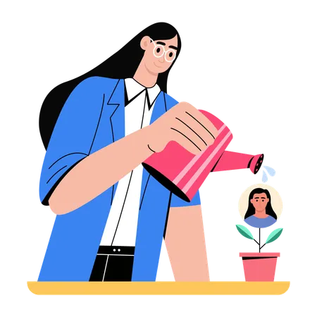 HR manager working on employee development  Illustration
