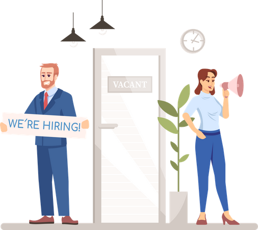 HR managers are hiring for new job applicants  Illustration