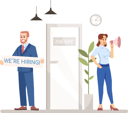 HR managers are hiring for new job applicants  Illustration