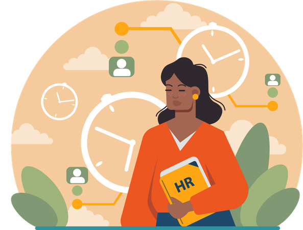HR manages business schedules  Illustration
