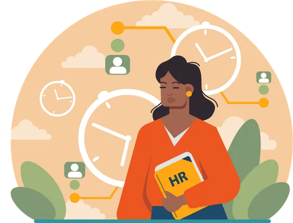 HR manages business schedules  Illustration