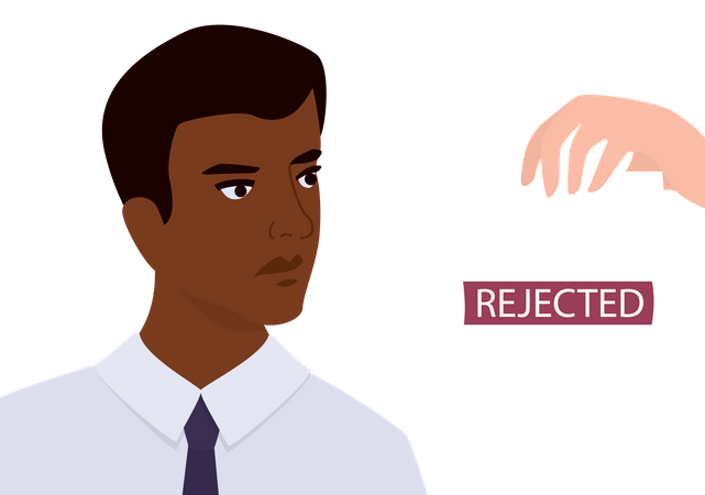 HR rejected black man Illustration
