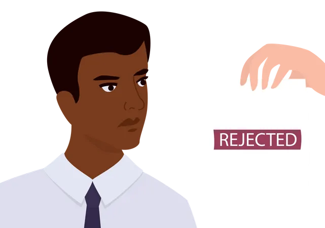 HR rejected black man Illustration