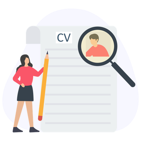 HR review candidate CV resume  Illustration