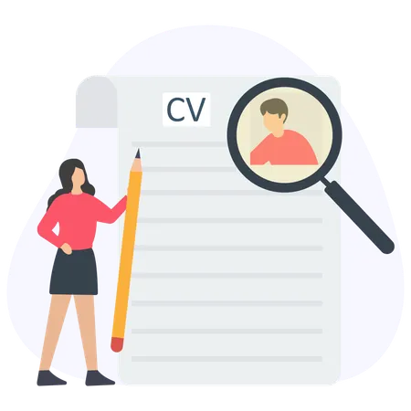 HR review candidate CV resume  Illustration