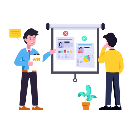 Flat Illustration Of Hr Is Ready For Premium Use Illustration