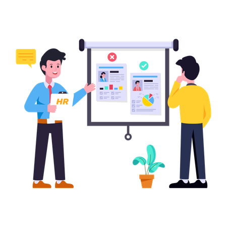 HR selecting candidates  Illustration