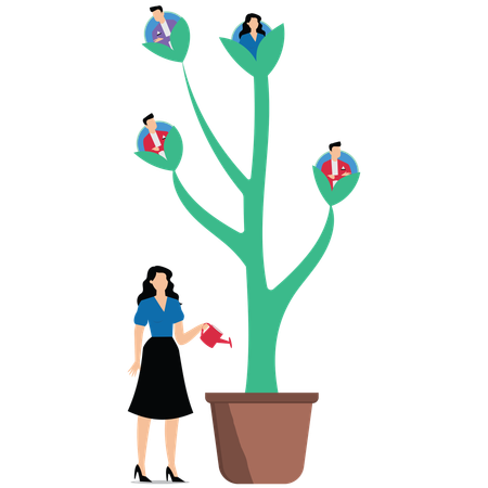 HR selecting employee candidates to make business growth  Illustration