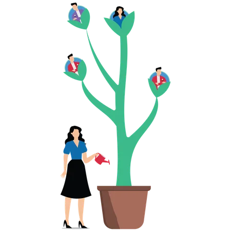 HR selecting employee candidates to make business growth  Illustration