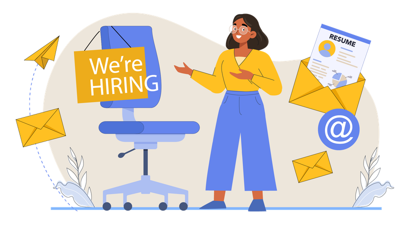 HR showing we are hiring vacant seat  Illustration