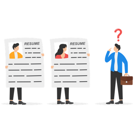 HR specialist searching employees  Illustration