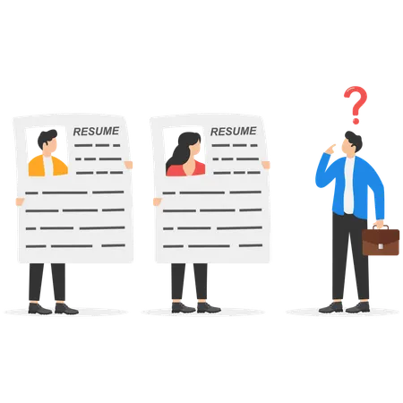 HR specialist searching employees  Illustration
