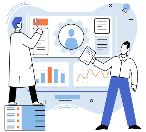 HR-Team arbeitet an den Fähigkeiten der Mitarbeiter  Illustration