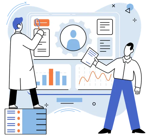 HR-Team arbeitet an den Fähigkeiten der Mitarbeiter  Illustration