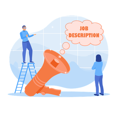 HR team Explain responsibilities and jobs of vacancy position  Illustration