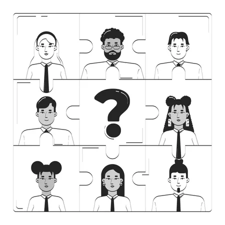 HR-Team-Puzzle mit fehlendem Teil  Illustration