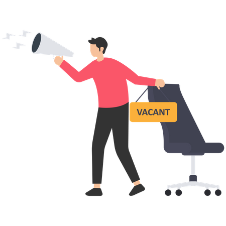 HR with megaphone holding we are hiring  Illustration