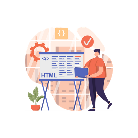 HTML Developer  Illustration