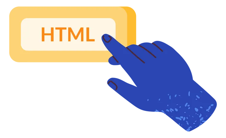 Programmer Html Button Icon Programming Or Coding Digital Technology Working With Website Creation Web Developer Points To Block With Text HTML Symbol Of Programming Language For Website Illustration