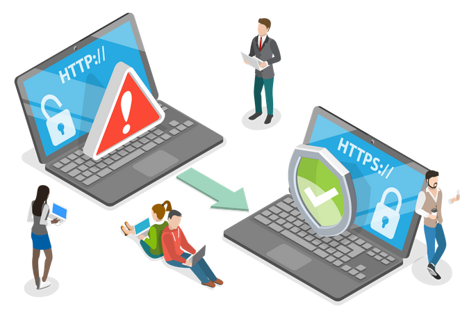 HTTP Vs HTTPS Protocol Illustration