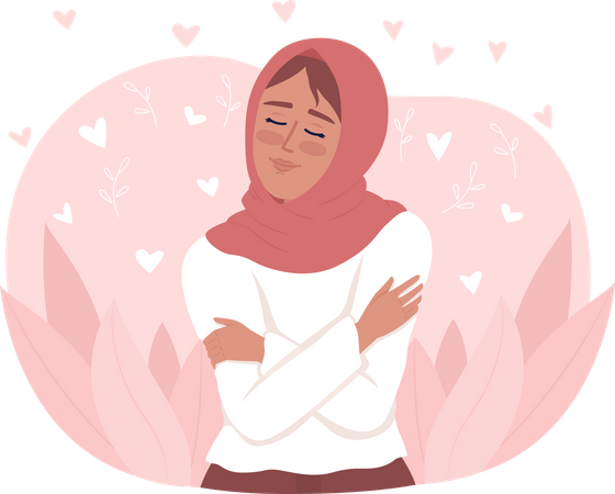 Hübsche Frau mit gesundem Selbstwertgefühl  Illustration