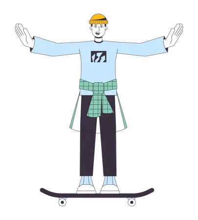 Hübscher Skater winkt  Illustration