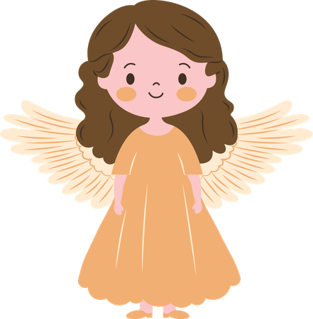 Hübscher geflügelter kleiner Mädchen-Feenengel  Illustration