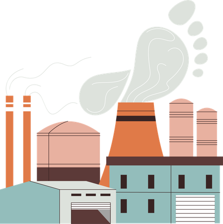Huella de carbono y contaminación de carbono  Ilustración